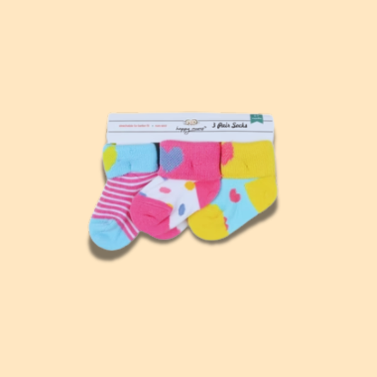 Multi Heart Socks Pack of 3