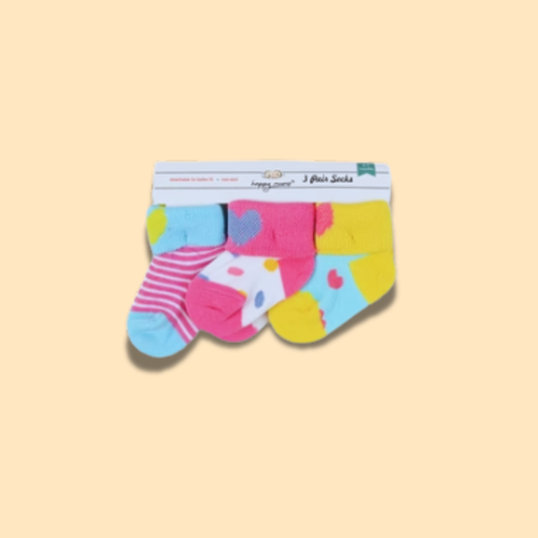 Multi Heart Socks Pack of 3