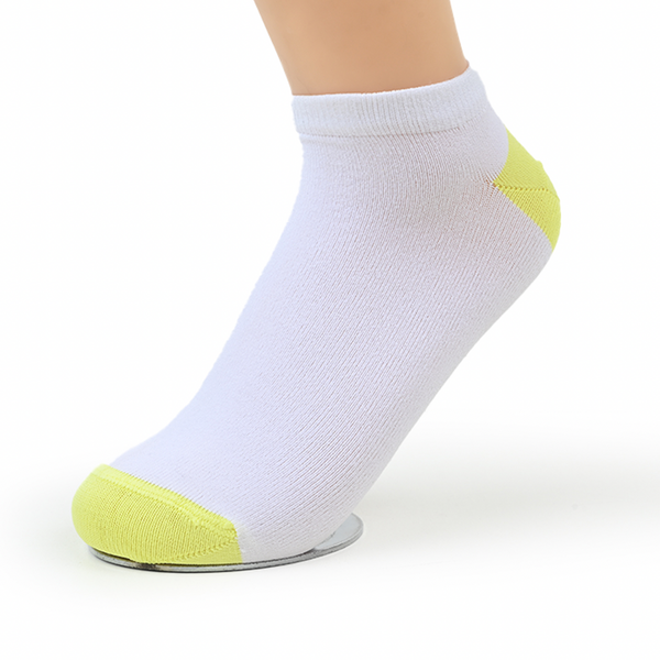Low Cut Socks White & Yellow (1 Pair)