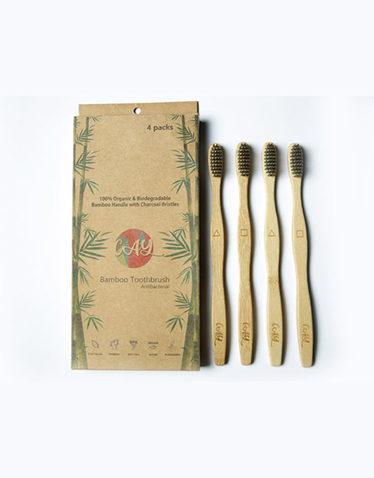 Bamboo Charcoal Tooth Brush Pack of 4 ( 4 Adult )