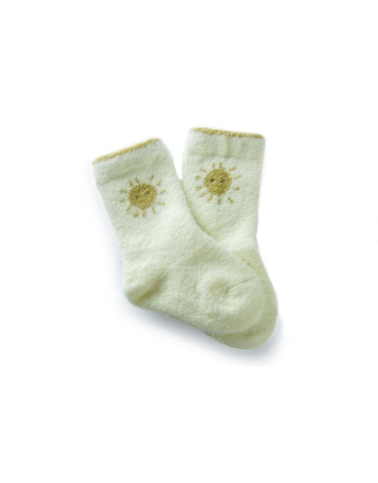 Fuzzy White Sun Socks