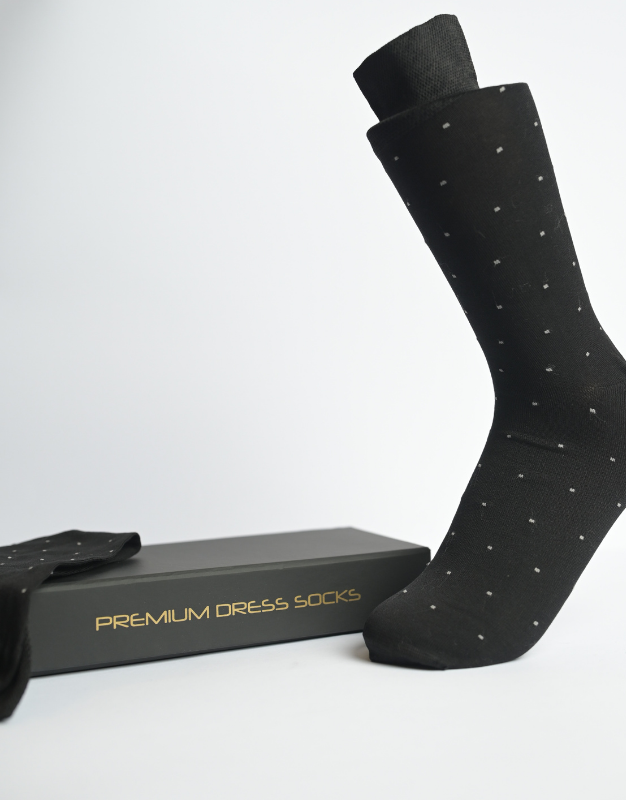 Blue Dots Premium Mercerized Dress Socks